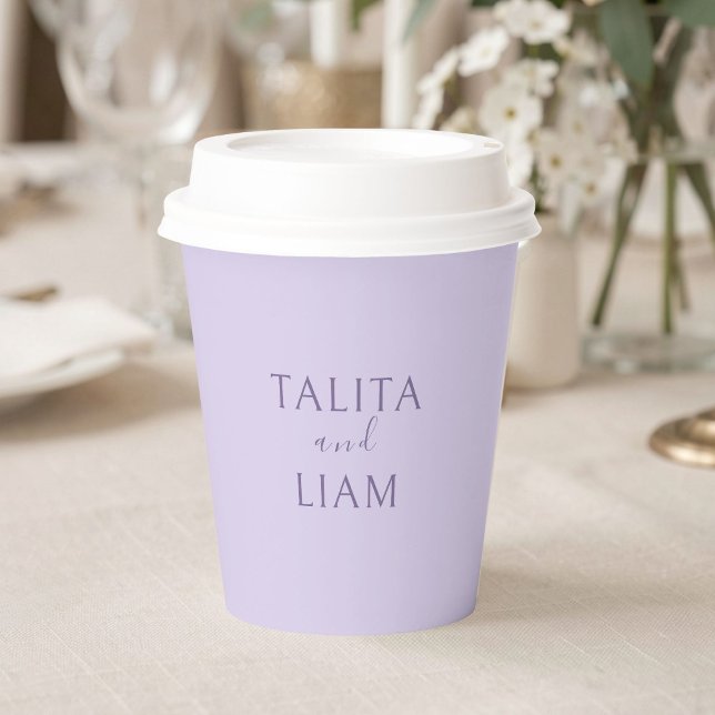 Vasos De Papel Boda Minimalista Lavanda Moderna (Subido por el creador)