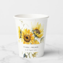 Vasos De Papel Boda mínimo de la acuarela del Boho Watercolor del