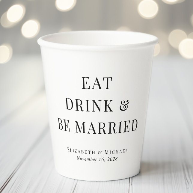 Vasos De Papel Boda Moderna Come Bebe y Cásate (Subido por el creador)