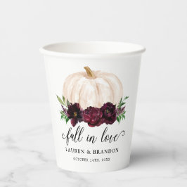 Vasos De Papel Boda Otoño De Caída Enamorada