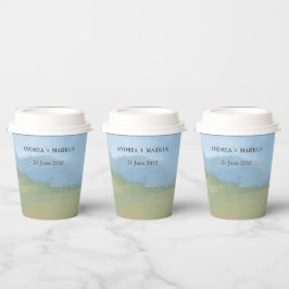 Vasos De Papel Boda paisajístico con cielo azul