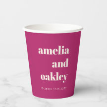 Boda personalizada Berry Purple Retro negrita y Mi