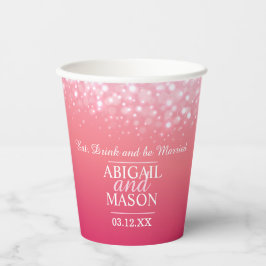Vasos De Papel Boda personalizada de champán rosa