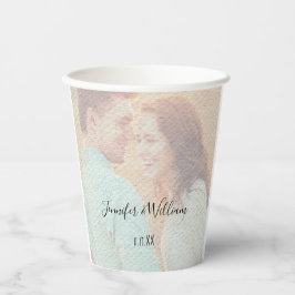 Vasos De Papel Boda Personalizado De Fotografía Con Tejido De Sob