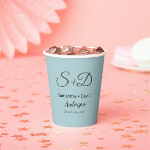 Vasos De Papel Boda personalizado, ducha de novia/compromiso
