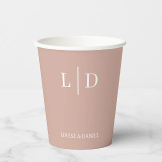Vasos De Papel Boda personalizado mínimo y simple