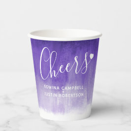 Vasos De Papel Boda púrpura de arte abstracto suelto