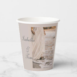 Vasos De Papel Boda Romántica en la Playa Personalizada