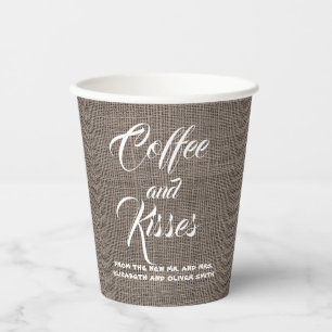 Vasos De Papel Boda Rústico Shabby Vintage Burlap o cualquier Fie