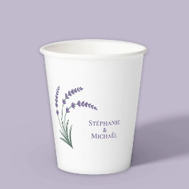 Vasos De Papel Boda Simple Lavanda