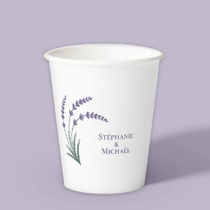 Vasos De Papel Boda Simple Lavanda