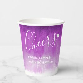 Vasos De Papel Boda ultravioleta de arte abstracto morado