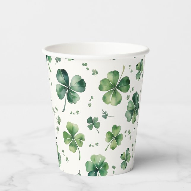 Vasos De Papel Boda Verde Shamrock  (Reverso )