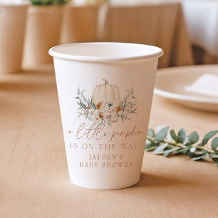 Vasos De Papel BOHEME Terracotta Floral Calabaza Baby Shower