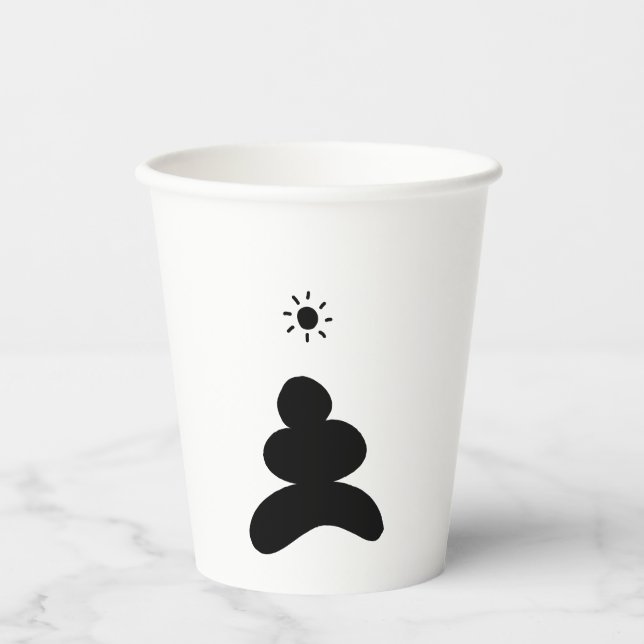 Vasos De Papel Boho abstract Stone and Sun (Anverso)