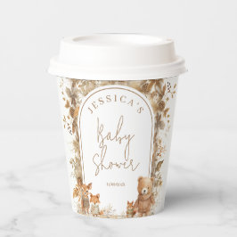Vasos De Papel Boho Arch Fall Woodland Animals Baby Shower