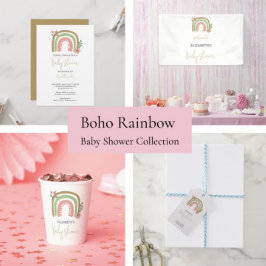Vasos De Papel Boho arcoiris Baby Shower colores apagados en la T