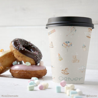 Vasos De Papel Boho Autumn Personalized Baby Shower Paper Cup