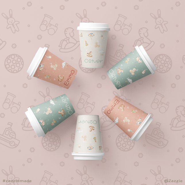 Vasos De Papel Boho Autumn Personalized Baby Shower Paper Cup (Boho Autumn Personalized Baby Shower Paper Cup)