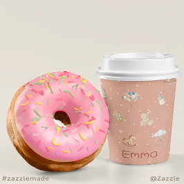 Vasos De Papel Boho Autumn Personalized Baby Shower Paper Cup