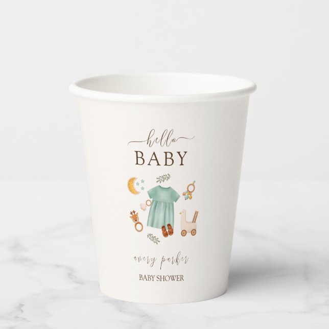 Vasos De Papel Boho Baby Girl Clothes Baby Shower (Anverso)