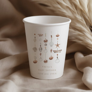 Vasos De Papel Boho Beach Shell Baby Shower