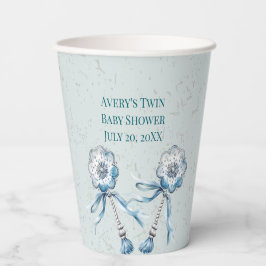 Vasos De Papel Boho Blue Baby Rattle