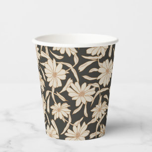 Vasos De Papel Boho Boda moderno de marfil negro botánico