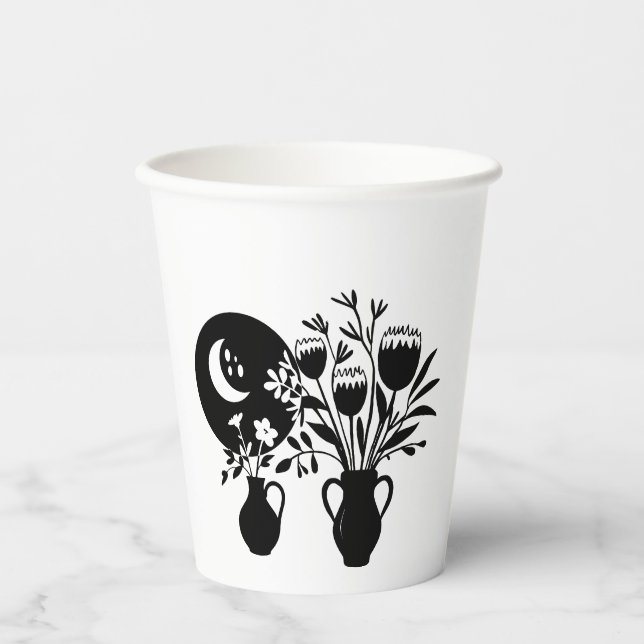 Vasos De Papel Boho bohemian floral sun moon (Anverso)