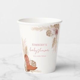 Vasos De Papel Boho Boho Chowgirl Rosa Pampas Baby Shower