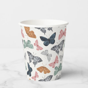 Vasos De Papel Boho Butterfly Shower Fiesta Tableware Cup