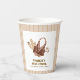 Vasos De Papel Boho Cactus Cowgirl Neutral ruso Baby Shower