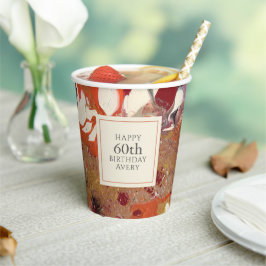 Vasos De Papel Boho Colorful Abstract 60th Birthday Party