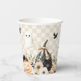 Vasos De Papel Boho Cute Fantasma Baby Shower de Halloween