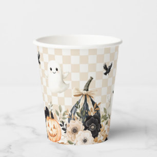 Vasos De Papel Boho Cute Fantasma Baby Shower de Halloween