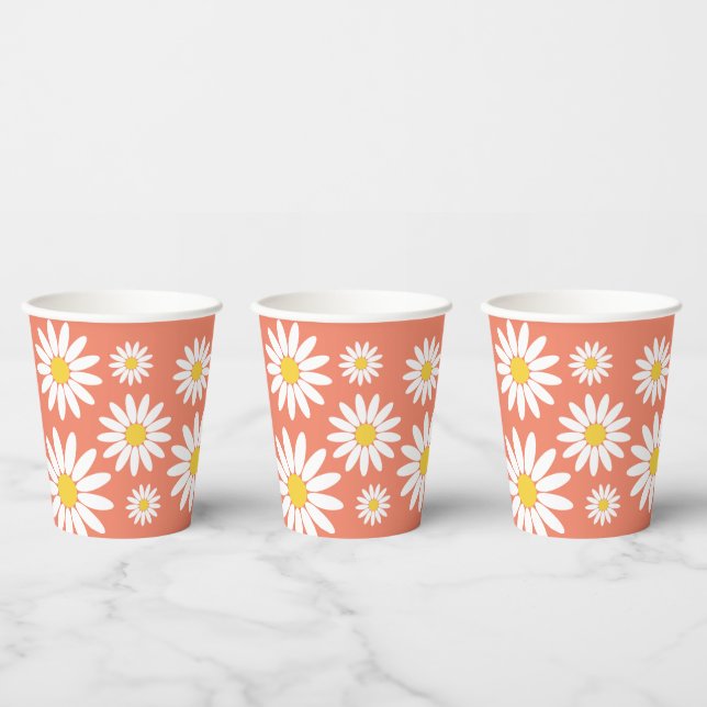 Vasos De Papel Boho Daisy (Multi)