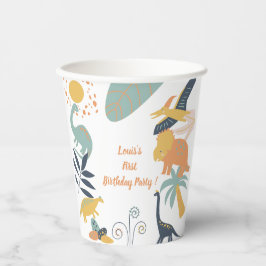 Vasos De Papel Boho Dinosaur Baby Birday Party