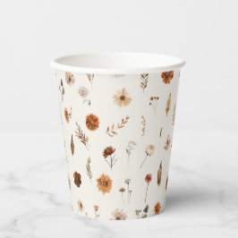 Vasos De Papel Boho Fall Floral Baby Shower