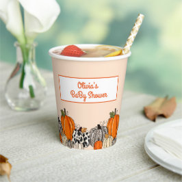 Vasos De Papel Boho Fall Pumpkin Baby Shower