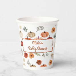 Vasos De Papel Boho Fall Pumpkin Baby Shower