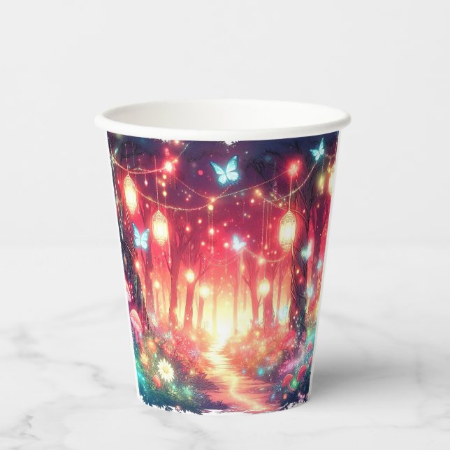 Vasos De Papel Boho Fantasy Enchanted Forest Baby Shower (Anverso)