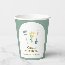 Vasos De Papel Boho Floral Gardening Baby Shower de cultivo local