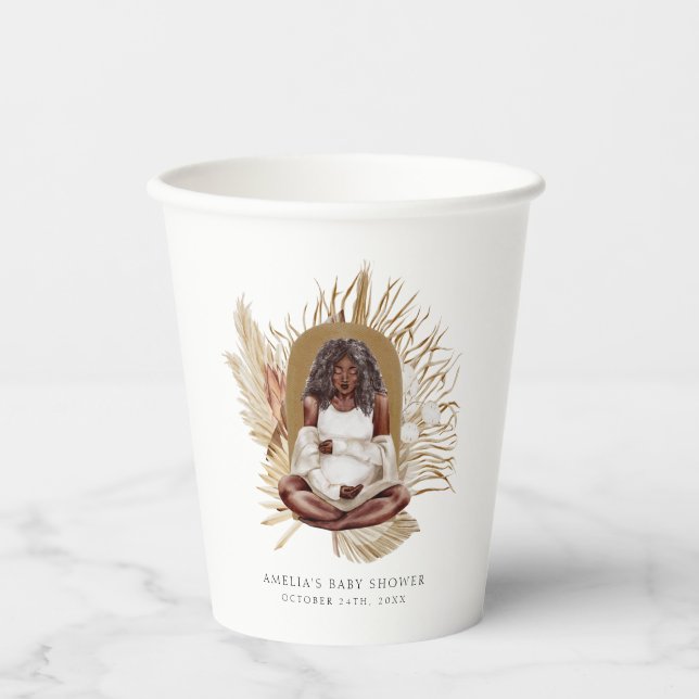 Vasos De Papel Boho Florals Baby Shower (Anverso)