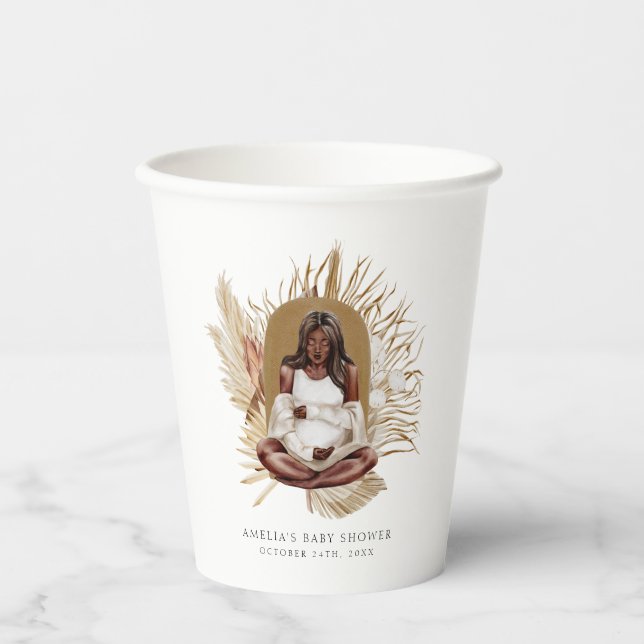 Vasos De Papel Boho Florals Baby Shower (Anverso)