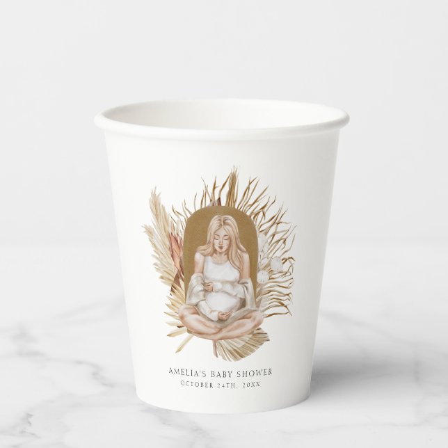 Vasos De Papel Boho Florals Baby Shower (Anverso)