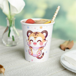 Vasos De Papel Boho Fun Tiger Baby Shower