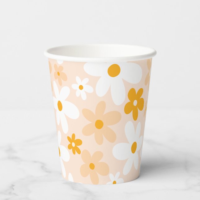 Vasos De Papel Boho Groovy Daisy Fiesta (Reverso )