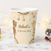 Boho lindo Oso y niños de la jirafa Cumpleaños