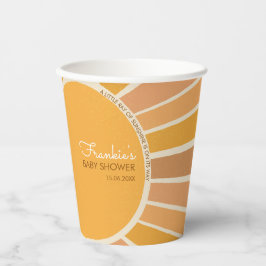 Vasos De Papel Boho Little ray of Sunshine Baby Shower