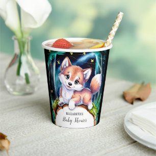 Vasos De Papel Boho Magical Wolf Baby Shower